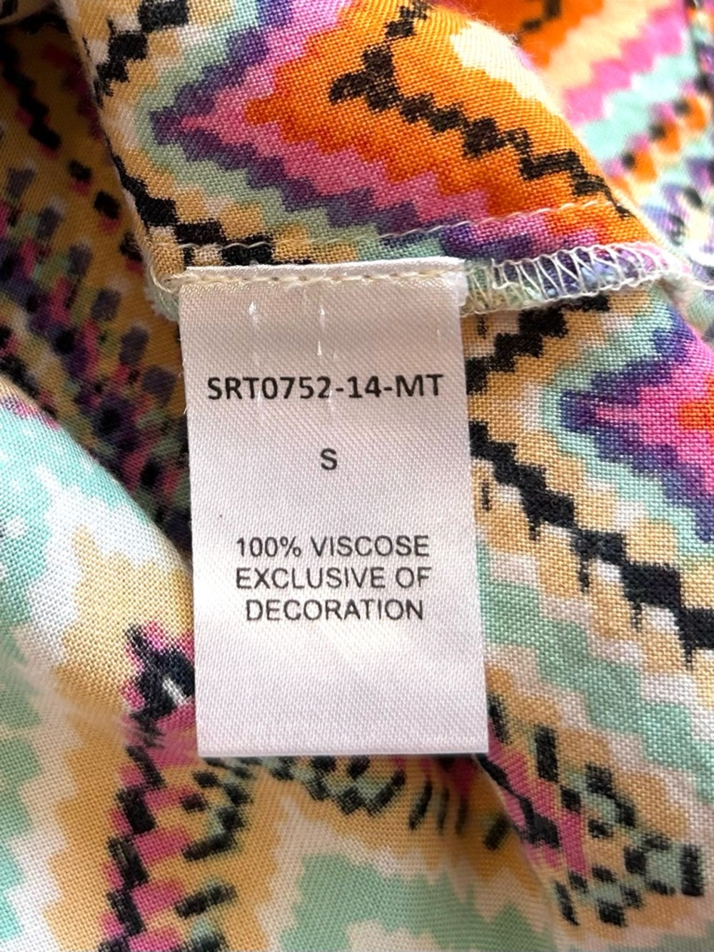 THML Aztec Tribal Print Flutter Sleeve Blouse Cottagecore Romantic Boho Size S - Picture 5 of 5